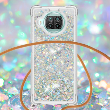 Xiaomi Mi 10T Lite 5G / Redmi Note 9 Pro 5G Glitter Case com Lanyard