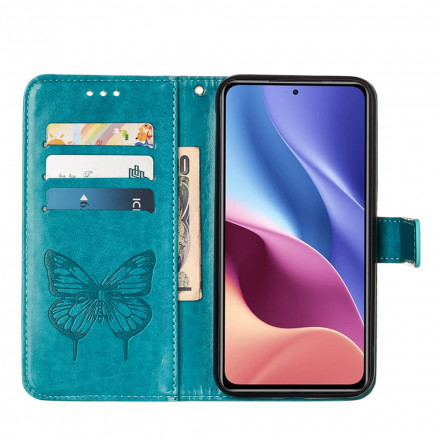 Capa Poco F3 / Xiaomi Mi 11i 5G Design de Borboleta com CordÃ£o