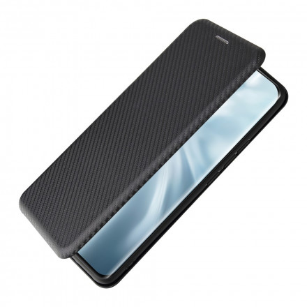 Tampa Flip Cover Xiaomi Mi 11 Pro Fibra de Carbono com Suporte de Anel