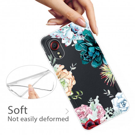 Samsung Galaxy XCover 5 Capa de flor de aguarela transparente