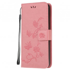 Samsung Galaxy XCover 5 Borboletas e Capa de Cordão para Flores