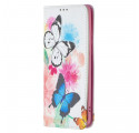Tampa Flip Cover Huawei P50 Pro Butterflies coloridas