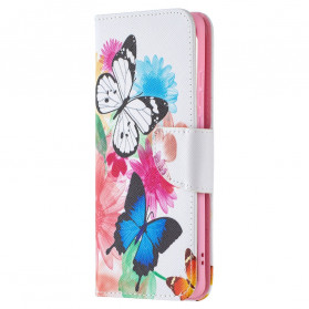 Capa Huawei P50 Pro Borboletas e Flores Pintadas