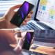 Samsung Galaxy Z Fold2 Capa texturada com suporte mãos-livres