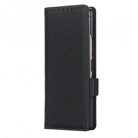 Samsung Galaxy Z Fold2 Capa de Couro Lychee Genuína