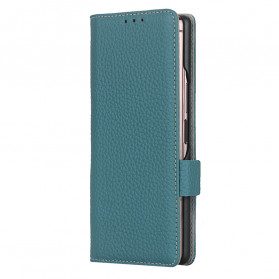 Samsung Galaxy Z Fold2 Capa de Couro Lychee Genuína