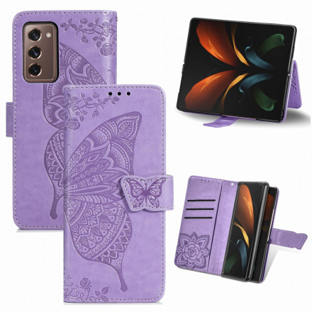 Samsung Galaxy Z Fold2 Capa de design Butterfly com cinta