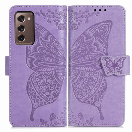 Samsung Galaxy Z Fold2 Capa de design Butterfly com cinta