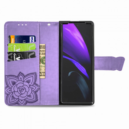 Samsung Galaxy Z Fold2 Capa de design Butterfly com cinta