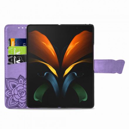 Samsung Galaxy Z Fold2 Capa de design Butterfly com cinta