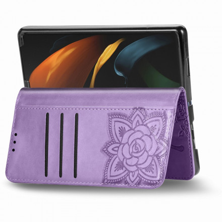 Samsung Galaxy Z Fold2 Capa de design Butterfly com cinta