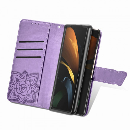 Samsung Galaxy Z Fold2 Capa de design Butterfly com cinta