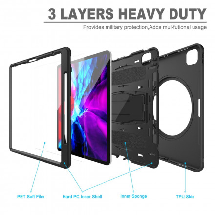 iPad Pro 12.9" Case (2021) (2020) (2019) Strap, Stand and Style Holder