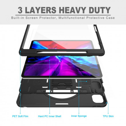 iPad Pro 12.9" Case (2021) (2020) (2019) Strap, Stand and Style Holder