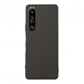Capa de pele Sony Xperia 1 III Textura de fibra de carbono