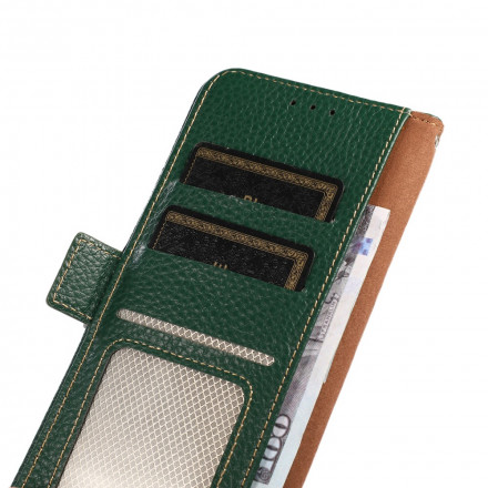 Capa de couro Sony Xperia 1 III Litchi KHAZNEH RFID