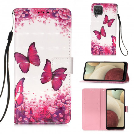 Samsung Galaxy A12 / M12 Case Red Butterflies