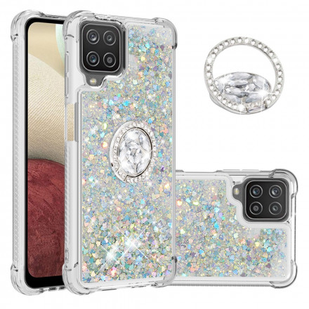 Samsung Galaxy A12 / M12 Glitter Case com Anel de Pé