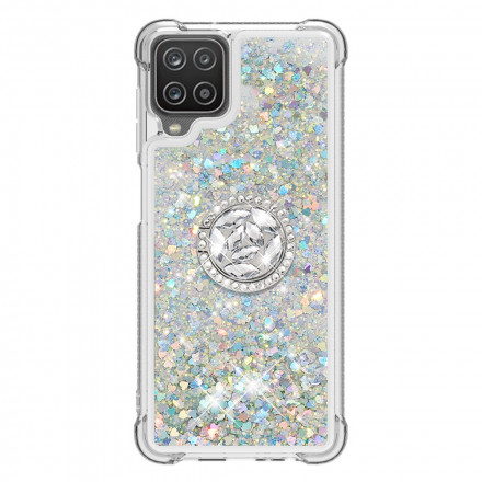 Samsung Galaxy A12 / M12 Glitter Case com Anel de Pé