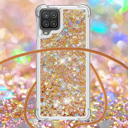 Samsung Galaxy A12 / M12 Glitter Case com Lanyard