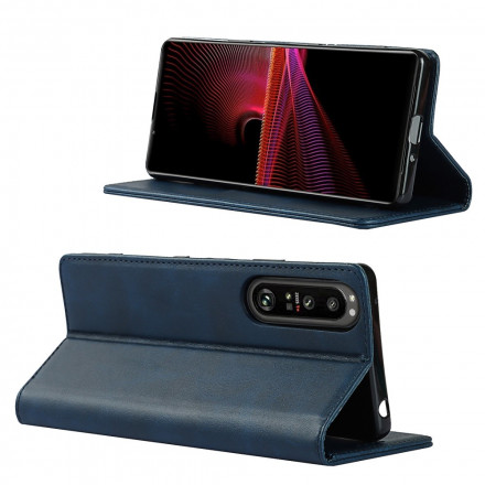 Capa Flip Sony Xperia 1 III Genuine Leather Classic