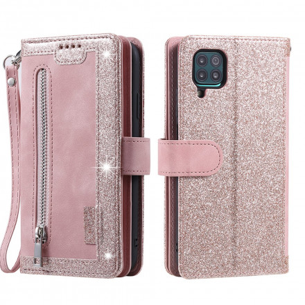 Samsung Galaxy A12 / M12 Capa com fecho de correr reforçada de contorno Samsung Galaxy A12 / M12 Capa com fecho de correr reforçada de contorno