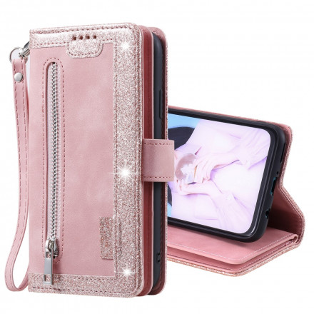 Samsung Galaxy A12 / M12 Capa com fecho de correr reforçada de contorno Samsung Galaxy A12 / M12 Capa com fecho de correr reforçada de contorno