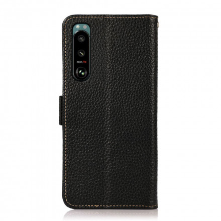 Capa de couro Sony Xperia 5 III Litchi KHAZNEH RFID