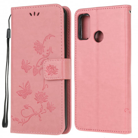 Moto G30 / Moto G10 Manteiga e Capa de CordÃ£o para Flores