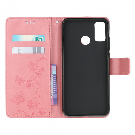 Moto G30 / Moto G10 Manteiga e Capa de CordÃ£o para Flores