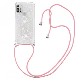 Moto G30 / Moto G10 Glitter Case com Lanyard