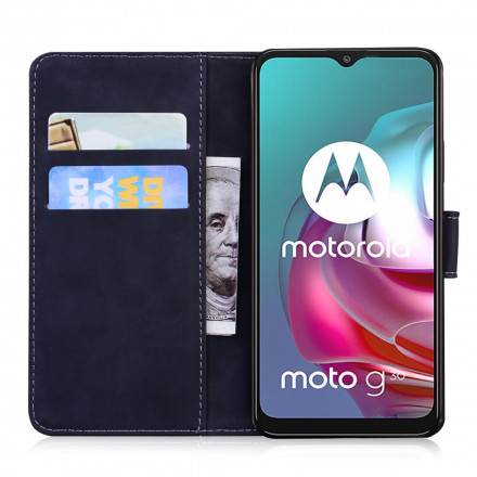 Moto G30 / Moto G10 Capa em Couro Vintage Couture