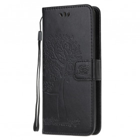 Moto G100 Capa para árvores e corujas