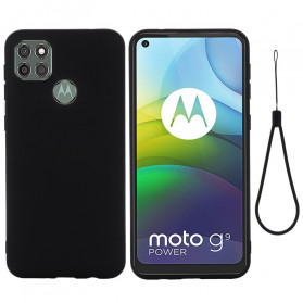 Moto G9 Capa de Silicone Líquido com Cordão