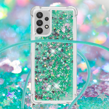 Samsung Galaxy A32 4G Glitter Case com Lanyard