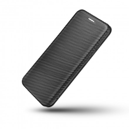Capa Flip Moto G9 Play Silicone Carbono