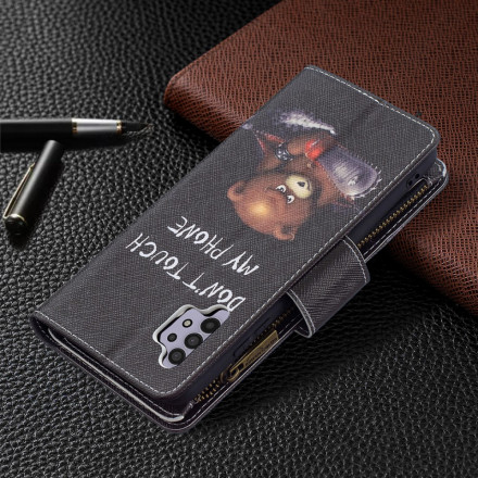 Capa Samsung Galaxy A32 4G com Urso de Bolso com Fecho