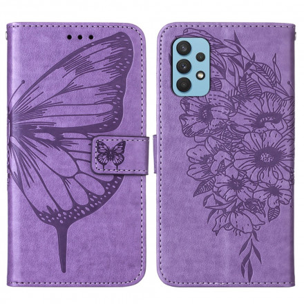 Samsung Galaxy A32 4G Capa de design Butterfly A32 com cinta