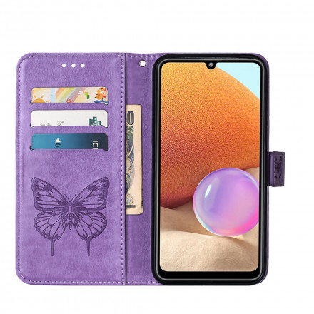 Samsung Galaxy A32 4G Capa de design Butterfly A32 com cinta