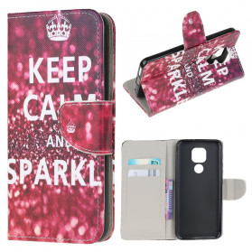 Capa de jogo Moto G9 Keep Calm and Sparkle