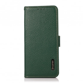 Capa de couro Samsung Galaxy A32 4G Litchi KHAZNEH RFID