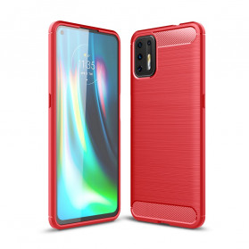 Moto G9 Plus Capa de fibra de carbono escovada