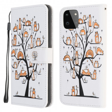 Samsung Galaxy A22 5G Funky Cats Strap Case