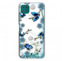 Samsung Galaxy A22 5G Clear Case Butterflies e Flowers Retro