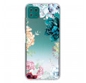 Samsung Galaxy A22 5G Capa de flor de aguarela transparente