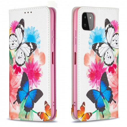 Capa Flip Capa Samsung Galaxy A22 5G Color Butterflies