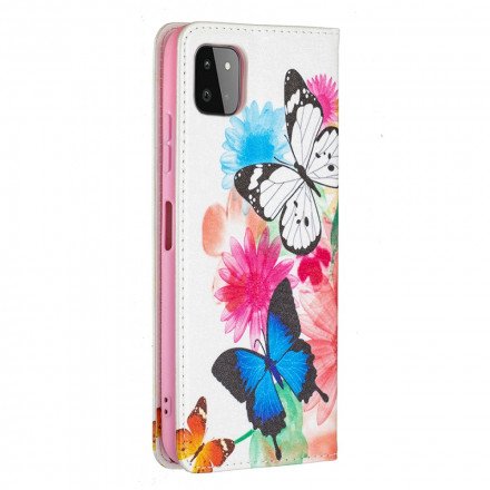 Capa Flip Capa Samsung Galaxy A22 5G Color Butterflies