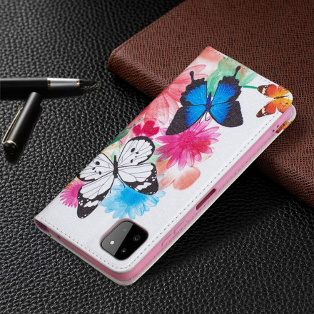 Capa Flip Capa Samsung Galaxy A22 5G Color Butterflies