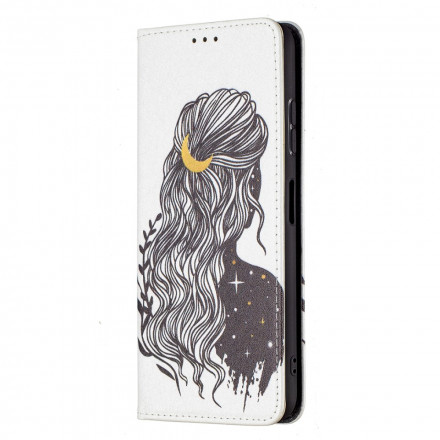 Capa Flip Capa Samsung Galaxy A22 5G Pretty Hair