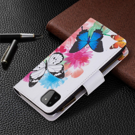 Samsung Galaxy A22 5G Capa de Bolso com Fecho de Carcaça Butterflies